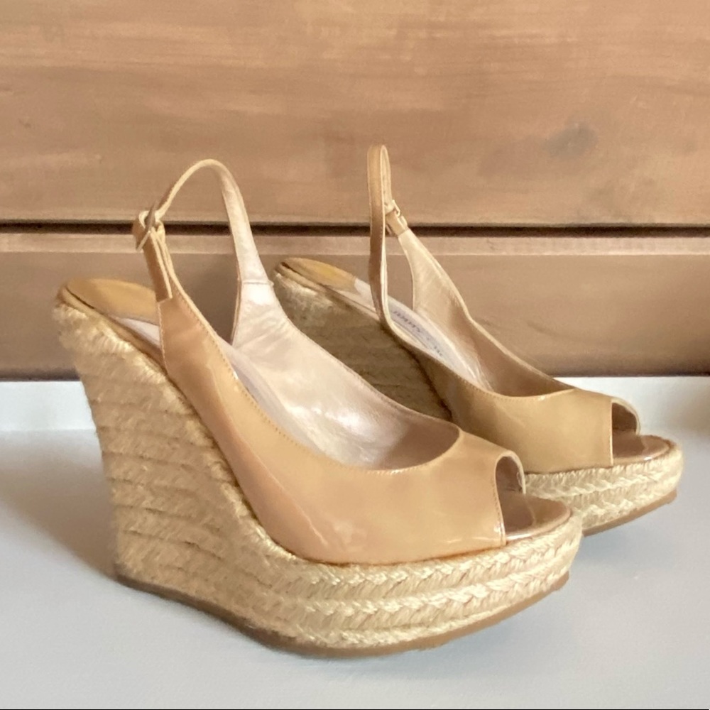 Jimmy Choo: Nude Wedge Espadrilles